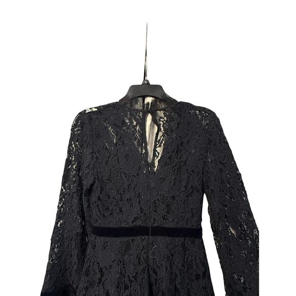 do+be v neck Lace Bell Sleeve Romper dress women black sz small - Picture 9 of 15